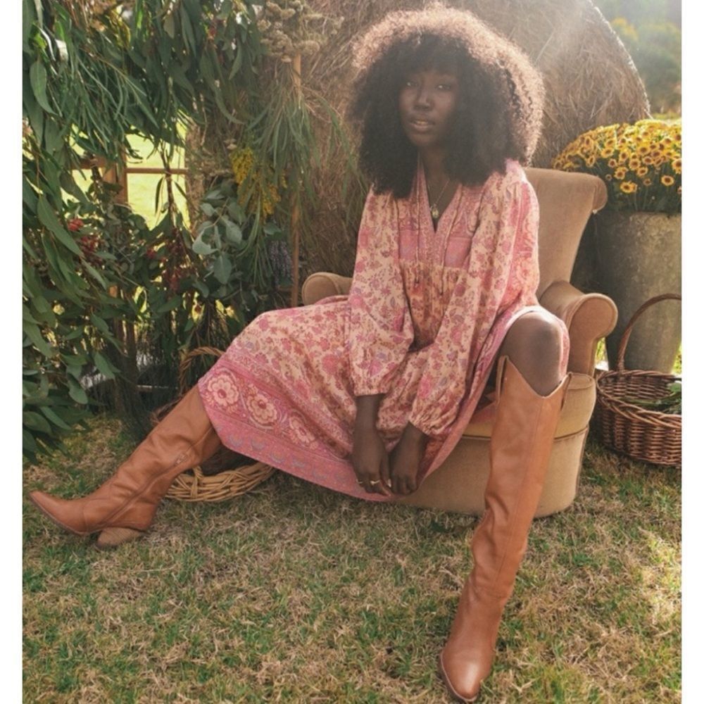 SPELL & THE GYPSY FOLK SONG BOHO DRESS IN BLOSSOM Size S